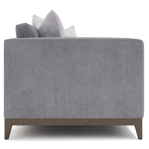 Bernhardt Bernhardt Noel Loveseat In Grey Fabric With Feather-Down Cushions, Low Profile & Portobello Base - Made to Order P7325A