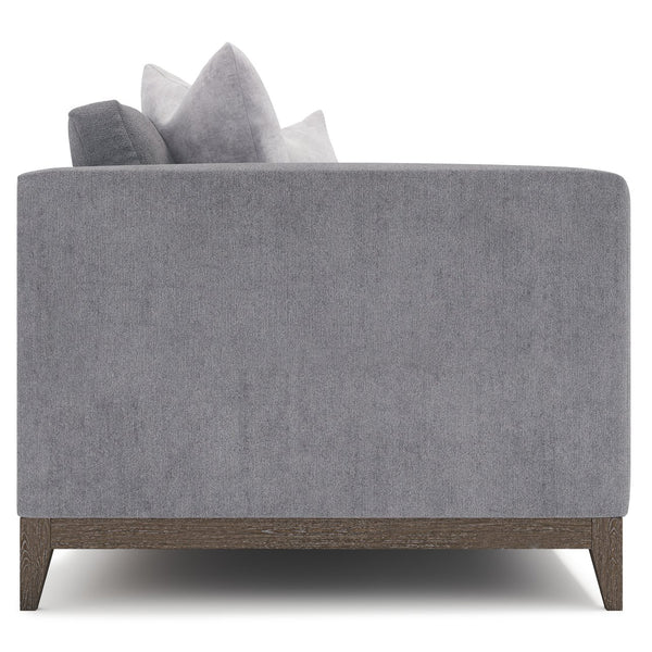 Bernhardt Bernhardt Noel Loveseat In Grey Fabric With Feather-Down Cushions, Low Profile & Portobello Base - Made to Order P7325A