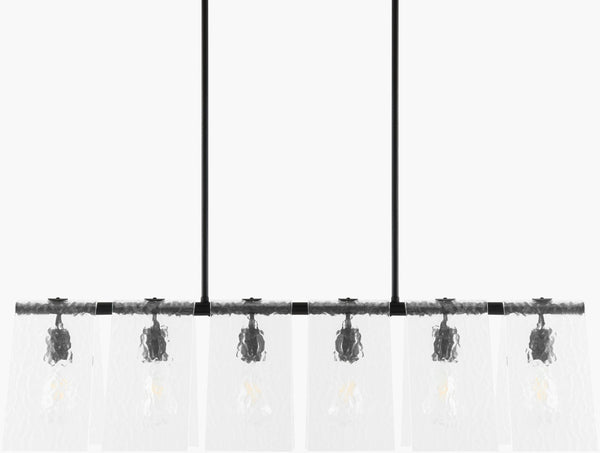 Livabliss Vitracis Art Deco Iron and Glass Chandelier Geometric Statement Dining Entryway Light VTC-012