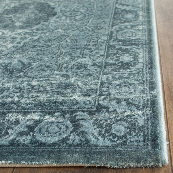 Safavieh Vintage 264 Power Loomed Rug Light Blue / Dark Blue 4' x 5'-7"