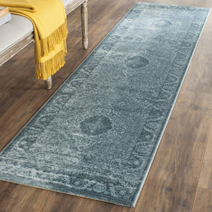 Safavieh Vintage 264 Power Loomed Rug Light Blue / Dark Blue 4' x 5'-7"