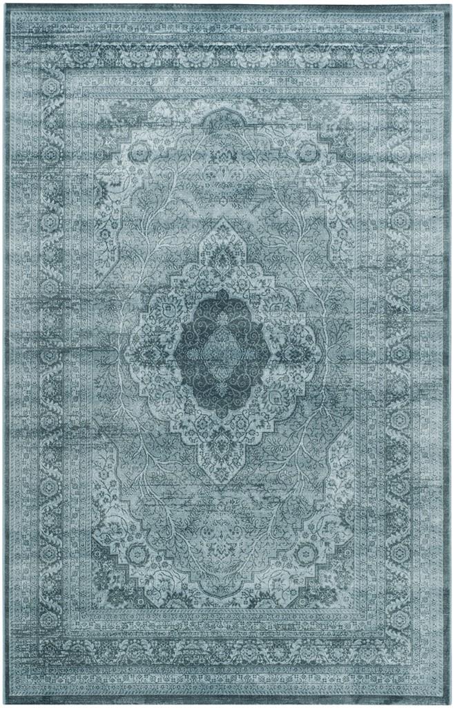 Safavieh Vintage 264 Power Loomed Rug Light Blue / Dark Blue 4' x 5'-7"