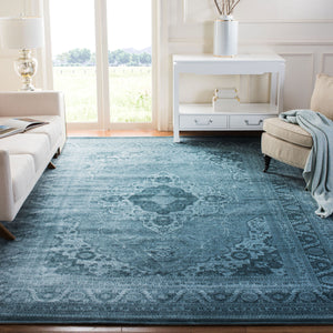 Safavieh Vintage 264 Power Loomed Rug Light Blue / Dark Blue 4' x 5'-7"