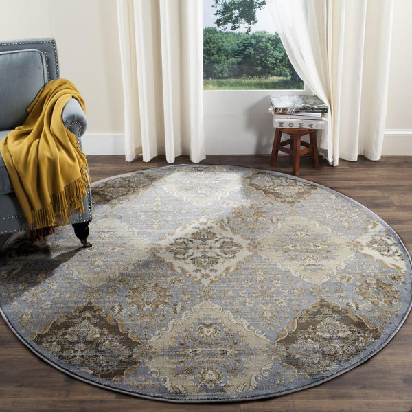Safavieh Vintage 572 Power Loomed  Rug Light Blue / Ivory VTG572L-28