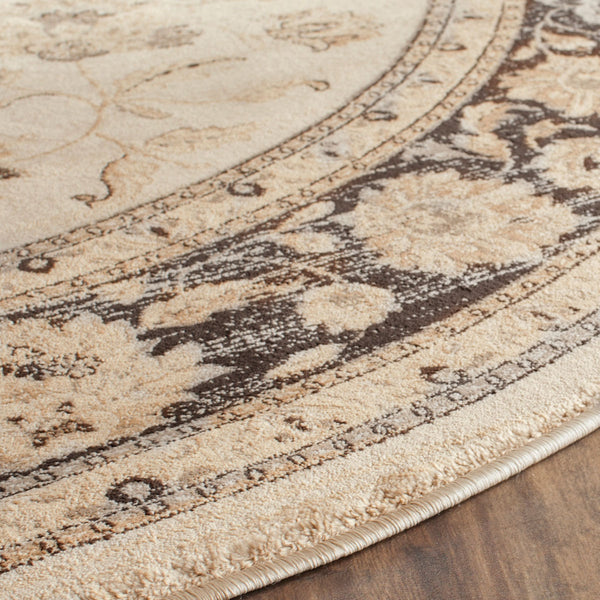 Safavieh Vintage 575 Power Loomed  Rug Ivory / Brown VTG575J-28