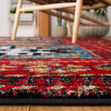 Safavieh Vintage Hamadan 213 Power Loomed Transitional Rug Red / Light Blue 6'-7" x 9'