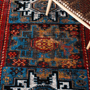 Safavieh Vintage Hamadan 213 Power Loomed Transitional Rug Red / Light Blue 6'-7" x 9'
