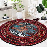 Safavieh Vintage Hamadan 213 Power Loomed Transitional Rug Red / Light Blue 6'-7" x 9'