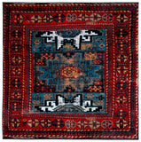 Safavieh Vintage Hamadan 213 Power Loomed Transitional Rug Red / Light Blue 6'-7" x 9'