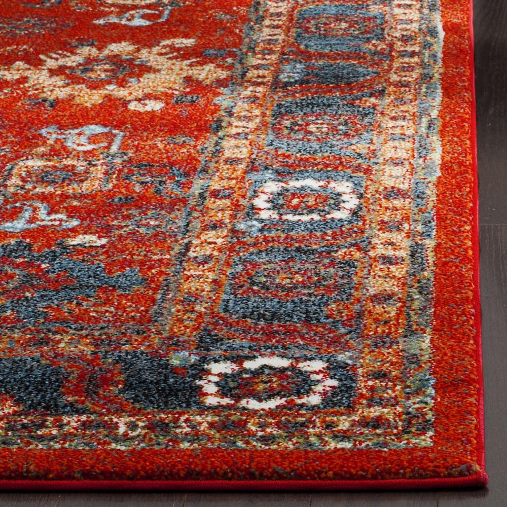 Safavieh Vintage Hamadan 214 Power Loomed Transitional Rug Orange / Blue VTH214C-5SQ