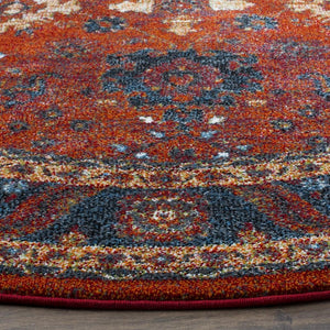Safavieh Vintage Hamadan 214 Power Loomed Transitional Rug Orange / Blue VTH214C-5SQ