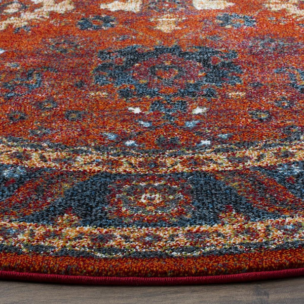 Safavieh Vintage Hamadan 214 Power Loomed Transitional Rug Orange / Blue VTH214C-5SQ