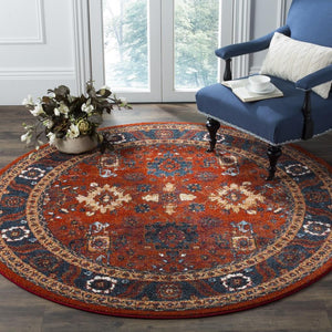 Safavieh Vintage Hamadan 214 Power Loomed Transitional Rug Orange / Blue VTH214C-5SQ