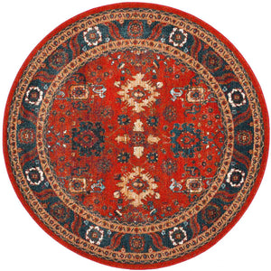 Safavieh Vintage Hamadan 214 Power Loomed Transitional Rug Orange / Blue VTH214C-5SQ