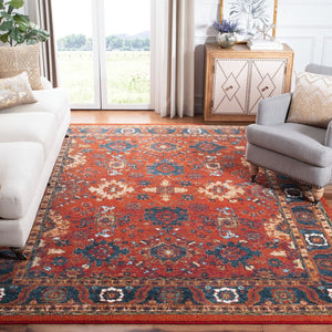 Safavieh Vintage Hamadan 214 Power Loomed Transitional Rug Orange / Blue VTH214C-5SQ