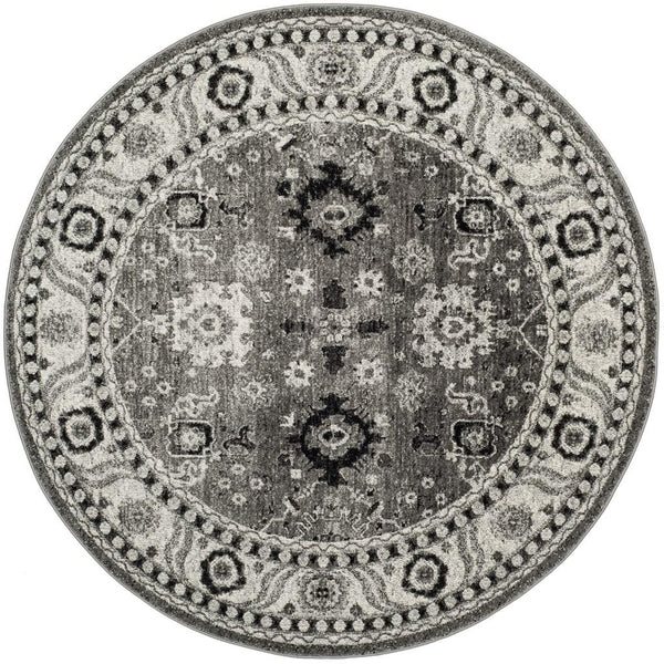 Safavieh Vintage Hamadan 214 Power Loomed Transitional Rug Grey / Black 5'-3" x 5'-3" Square