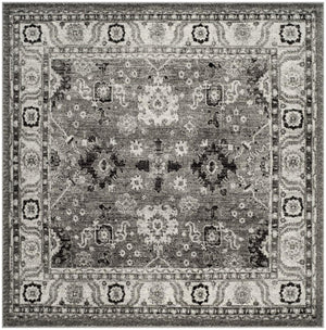 Safavieh Vintage Hamadan 214 Power Loomed Transitional Rug Grey / Black 5'-3" x 5'-3" Square