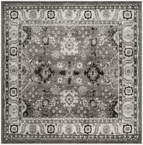 Safavieh Vintage Hamadan 214 Power Loomed Transitional Rug Grey / Black 5'-3" x 5'-3" Square
