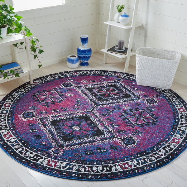 Safavieh Vintage Hamadan 293 Power Loomed Polypropylene Transitional Rug Purple / Black VTH293V-6
