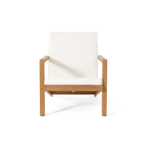 English Elm Christopher Knight Home® - LEAH Acacia 3-Piece Outdoor Chat Set with Water-Resistant Cushions and Slat Paneled Tabletop Teak 40 L x 25.75 W x 18.75 H 60915.00TEACRM