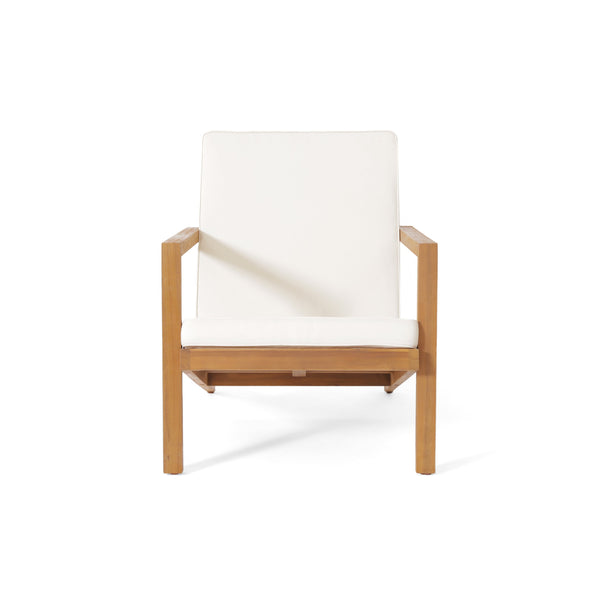 English Elm Christopher Knight Home® - LEAH Acacia 3-Piece Outdoor Chat Set with Water-Resistant Cushions and Slat Paneled Tabletop Teak 40 L x 25.75 W x 18.75 H 60915.00TEACRM