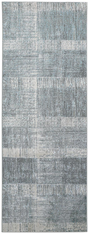 Feizy Rugs Azure Contemporary Abstract Area Rug – Stain & Fade Resistant, Power Loomed For Durability & Style White,Gray,Blue Polyester,Polypropylene Azr3413fblubgei71