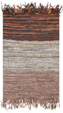 Vintage Leather 401 Hand Woven 85% Leather, 10% Cotton, 5% Jute Rug