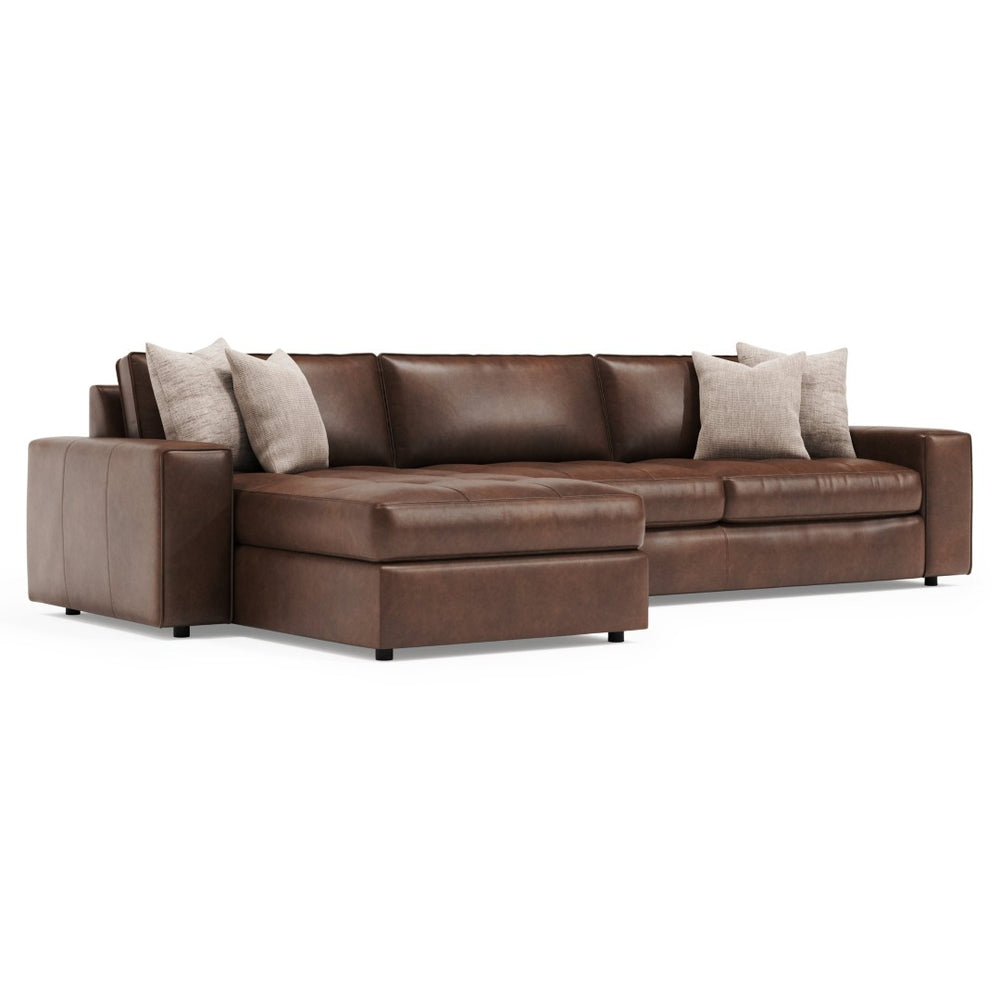 Bernhardt Bernhardt Nest Full Grain Leather Sectional with Deep Cushions for Modern Living Rooms K2237