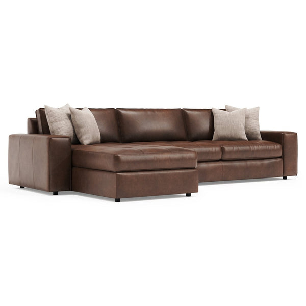 Bernhardt Bernhardt Nest Full Grain Leather Sectional with Deep Cushions for Modern Living Rooms K2237