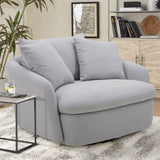 Parker House Parker Living Boomer - Dove Grey Large Swivel Chair with 2 Toss Pillows Dame Dove Grey 100% Polyester SBMR#912S-DMDV