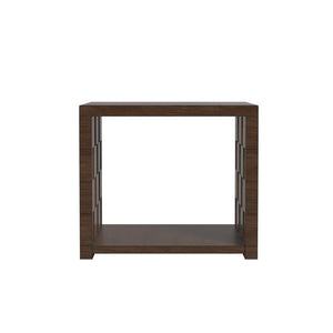 A.R.T. Furniture Verge Modern Walnut End Table with Geometric Design & Storage Shelf for Living Room Elegance 337303-1960