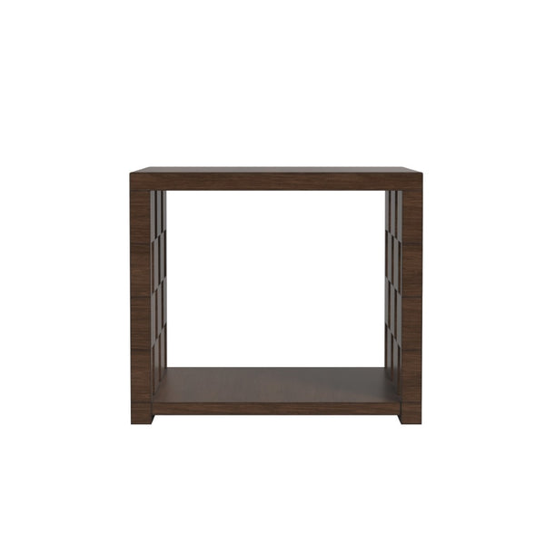 A.R.T. Furniture Verge Modern Walnut End Table with Geometric Design & Storage Shelf for Living Room Elegance 337303-1960