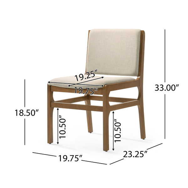 English Elm Christopher Knight Home® - DINING Chair Upholstered Rubberwood Frame Modern Contemporary Design Comfortable Seating Set Wheat 73421.00WHEAT