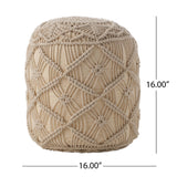 Christopher Knight Home® Noble House Macrame Cotton Pouf