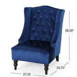 Christopher Knight Home® - Noble House - Toddman High-Back Navy Blue Velvet Club Chair