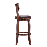 Homelegance By Top-Line Beckham 29-Inch High Back Swivel Bar Stool Brown Rubberwood