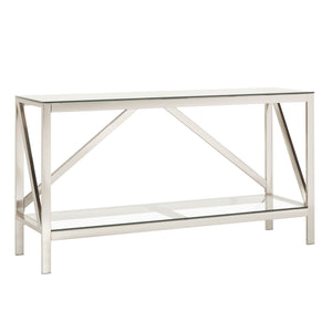 Homelegance By Top-Line Orsino Brushed Nickel TV Stand Nickel Metal