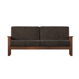 Homelegance By Top-Line Parcell Mission-Style Wood Sofa Brown Rubberwood