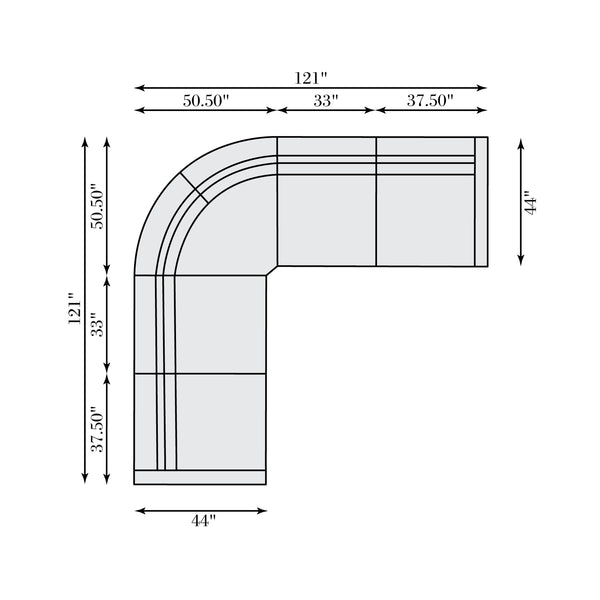 Bernhardt Bernhardt Gio Power Motion Sectional With Channeled Upholstery, Adjustable Headrests, Modern Sculpted Design And Modular Versatility Cream 121" W x 121" D x 33" H K2181