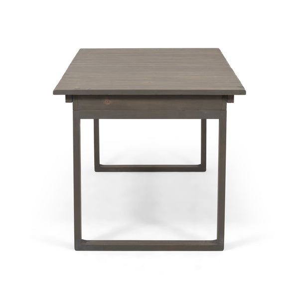 English Elm Outdoor Expandable Acacia Hardwood Dining Table with Slatted Top for Patio Spaces 62908.00GRY