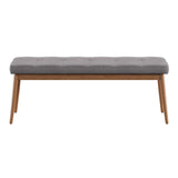 Homelegance By Top-Line Arnet Oak Angled Leg Linen Dining Bench Light Oak Rubberwood