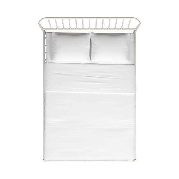 Homelegance By Top-Line Dante Metal Platform Bed with Curved Metal Headboard White Metal