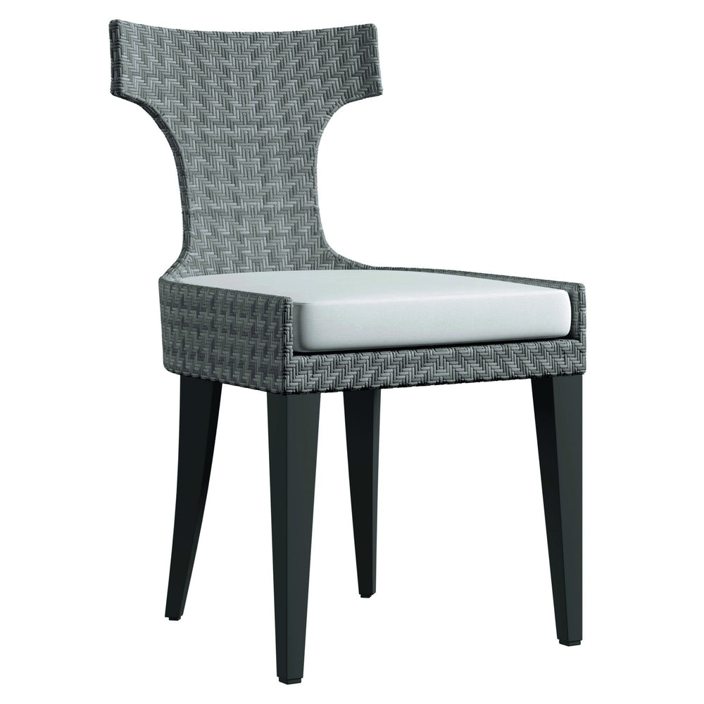 Bernhardt Bernhardt Sarasota Wicker Side Chair — Hourglass Silhouette, Herringbone Pe Wicker, Weather-Resistant Cushion X01543Q