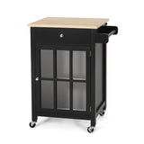 Christopher Knight Home® - Noble House - Maynard Contemporary Glass Paneled Kitchen Cart