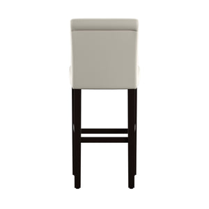 Homelegance By Top-Line Leander Faux Leather High Back Bar Stools (Set of 2) White Rubberwood