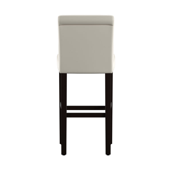 Homelegance By Top-Line Leander Faux Leather High Back Bar Stools (Set of 2) White Rubberwood