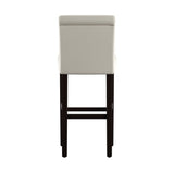 Homelegance By Top-Line Leander Faux Leather High Back Bar Stools (Set of 2) White Rubberwood