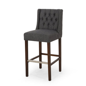 English Elm Christopher Knight Home® - Modern Metal Leg Bar Stool with High-Density Fabric Seat, 30" Counter Height, Commercial-Grade Comfort and Durability Charcoal 70678.00FCHAR