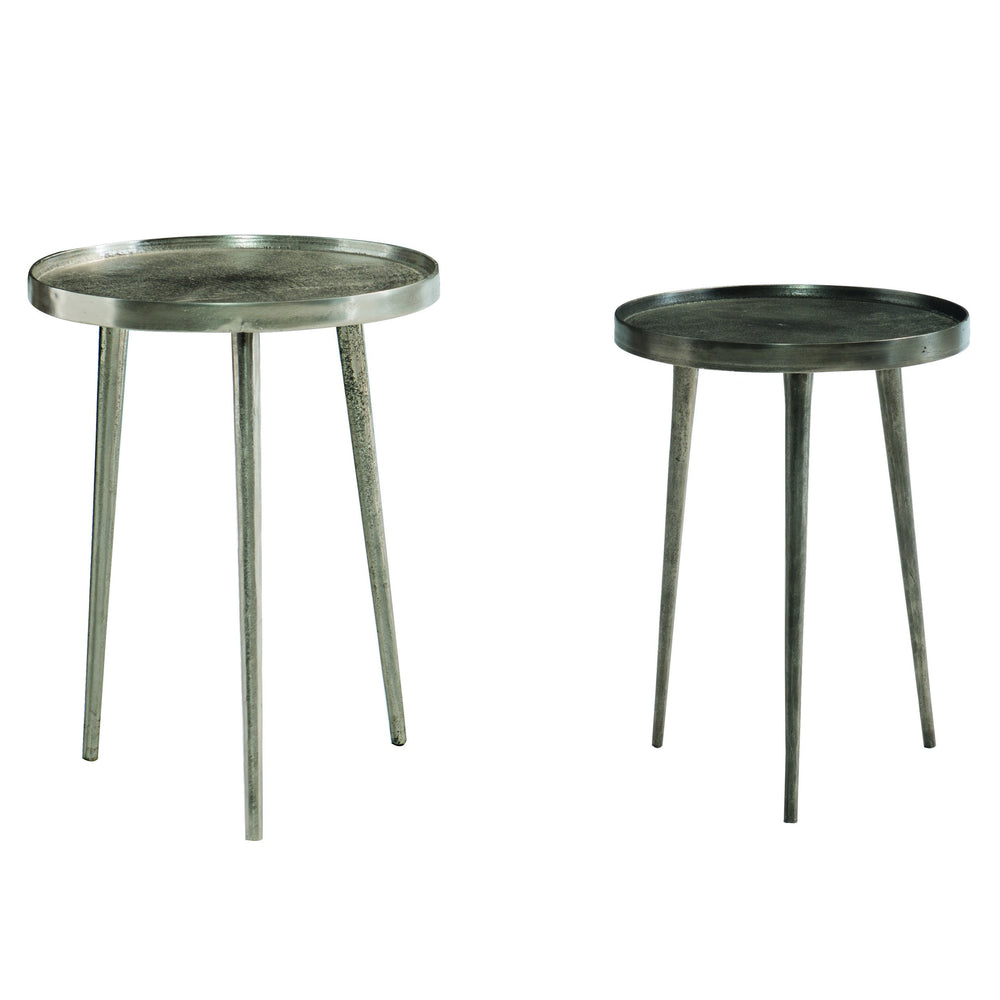 Bernhardt Bernhardt Satin Nickel & Graphite Nesting Tables Set Of 2 — Cast Aluminum Modern Industrial Accent 379158