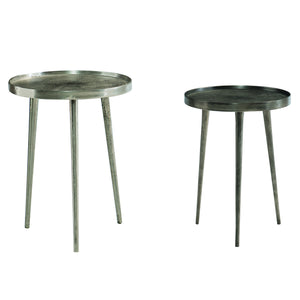 Bernhardt Bernhardt Satin Nickel & Graphite Nesting Tables Set Of 2 — Cast Aluminum Modern Industrial Accent 379158
